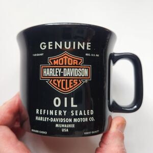 Harley-Davidson Black and Orange Oil Mug